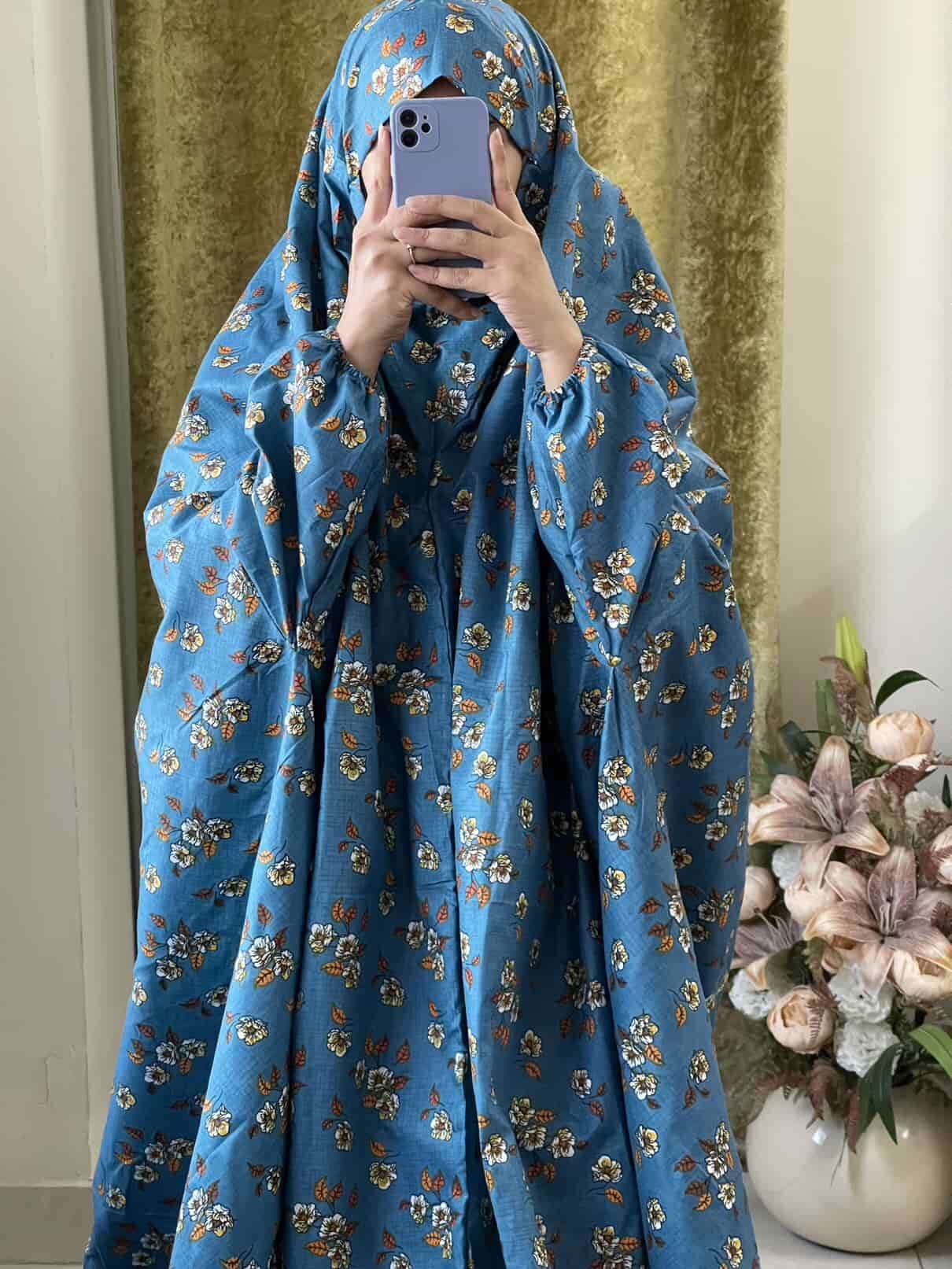 Full Coverage Namaz Chadar with Sleeves + Niqab (Cotton) Attires For Muslimah