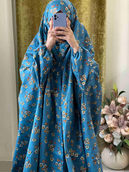 Full Coverage Namaz Chadar with Sleeves + Niqab (Cotton) Attires For Muslimah