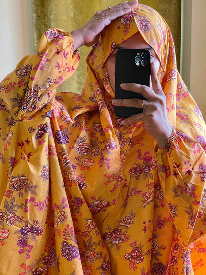 Full Coverage Namaz Chadar with Sleeves + Niqab (Cotton) Attires For Muslimah