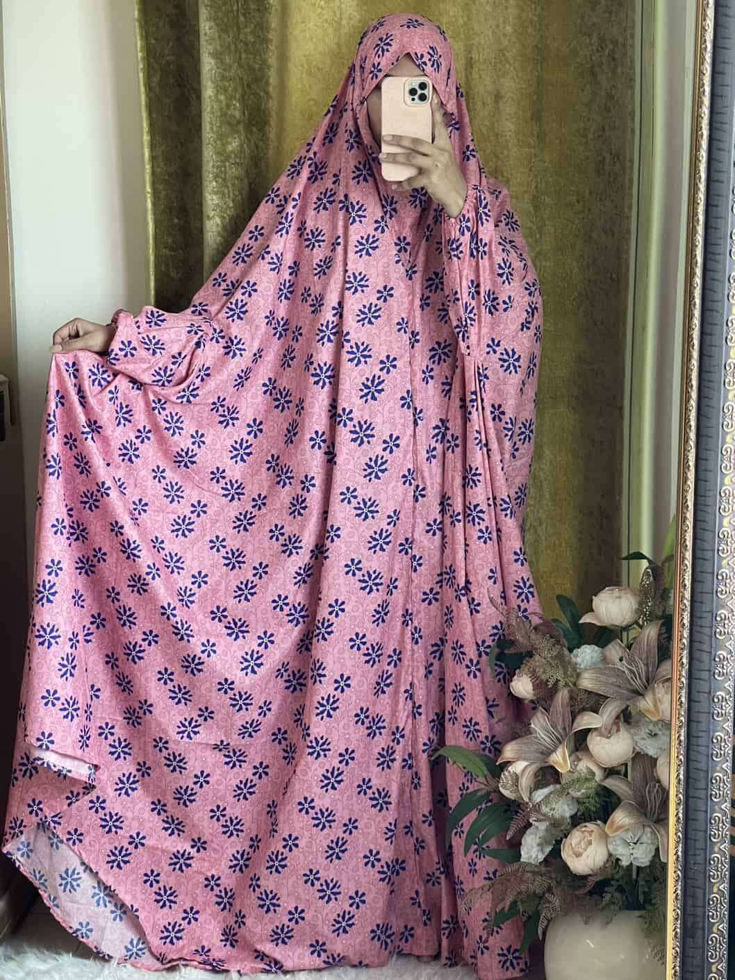 Full Coverage Namaz Chadar with Sleeves + Niqab (Cotton) Attires For Muslimah