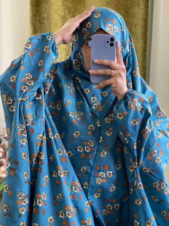 Full Coverage Namaz Chadar with Sleeves + Niqab (Cotton) Attires For Muslimah