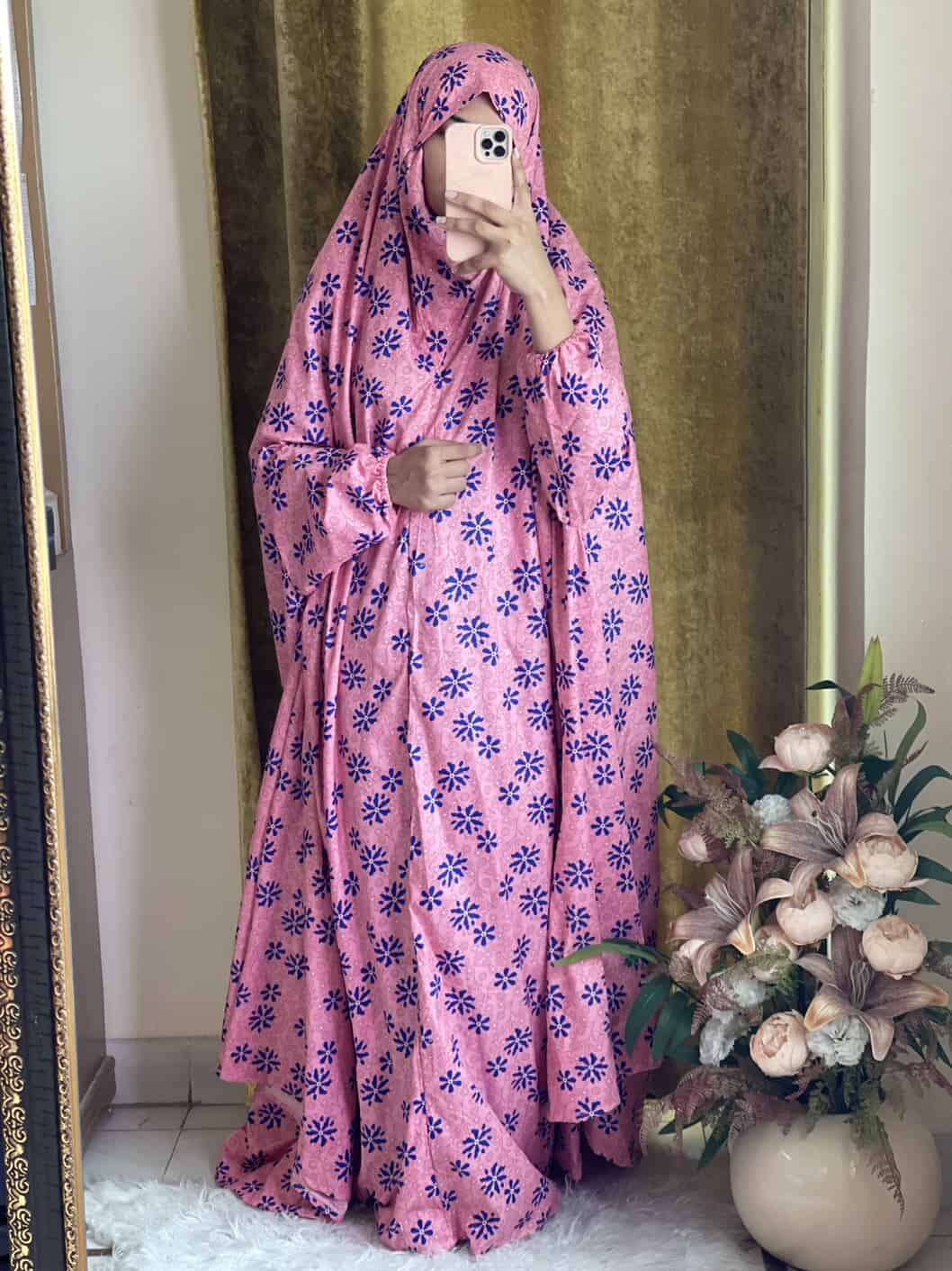 Full Coverage Namaz Chadar with Sleeves + Niqab (Cotton) Attires For Muslimah