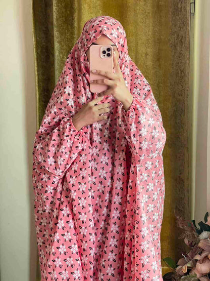 Full Coverage Namaz Chadar with Sleeves + Niqab (Cotton) Attires For Muslimah
