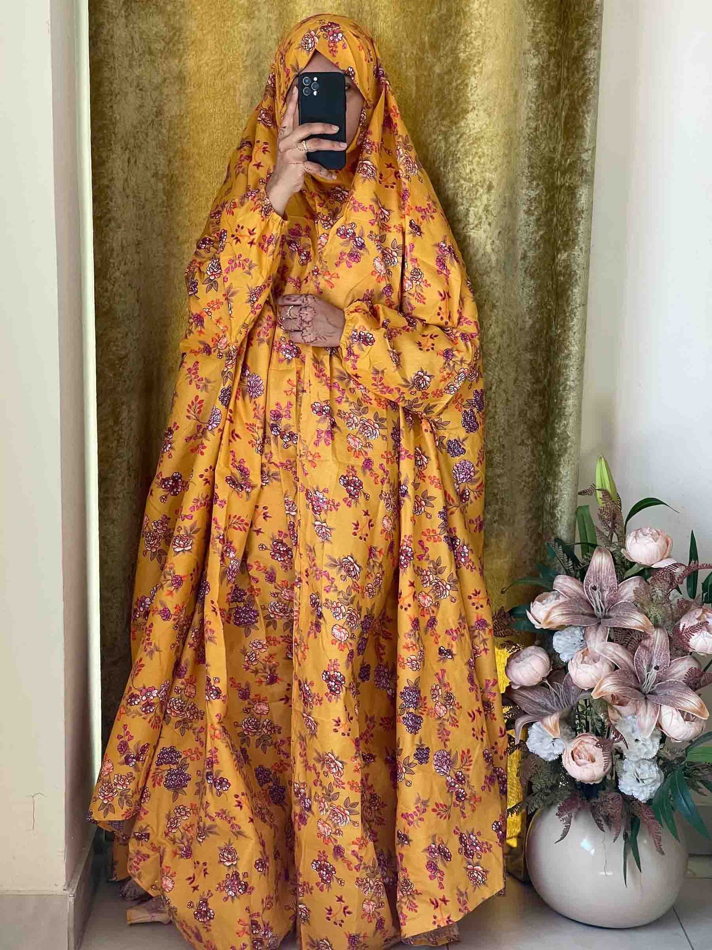 Full Coverage Namaz Chadar with Sleeves + Niqab (Cotton) Attires For Muslimah