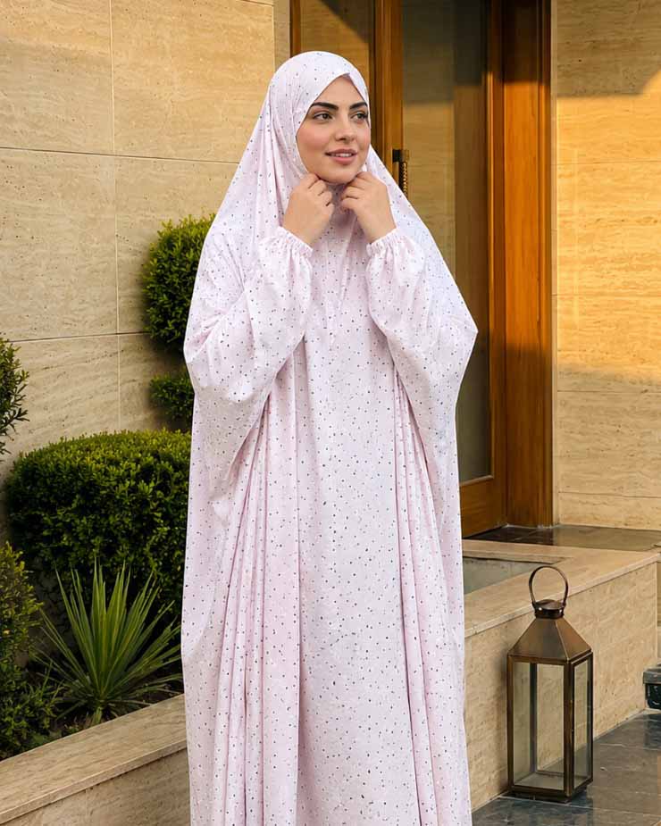 Full Coverage Namaz Chadar with Sleeves + Niqab (Linen) Attires For Muslimah