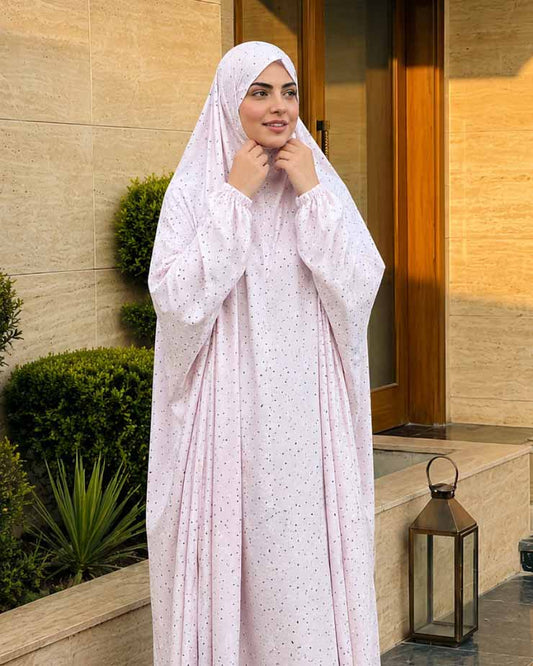 Full Coverage Namaz Chadar with Sleeves + Niqab (Linen) Attires For Muslimah