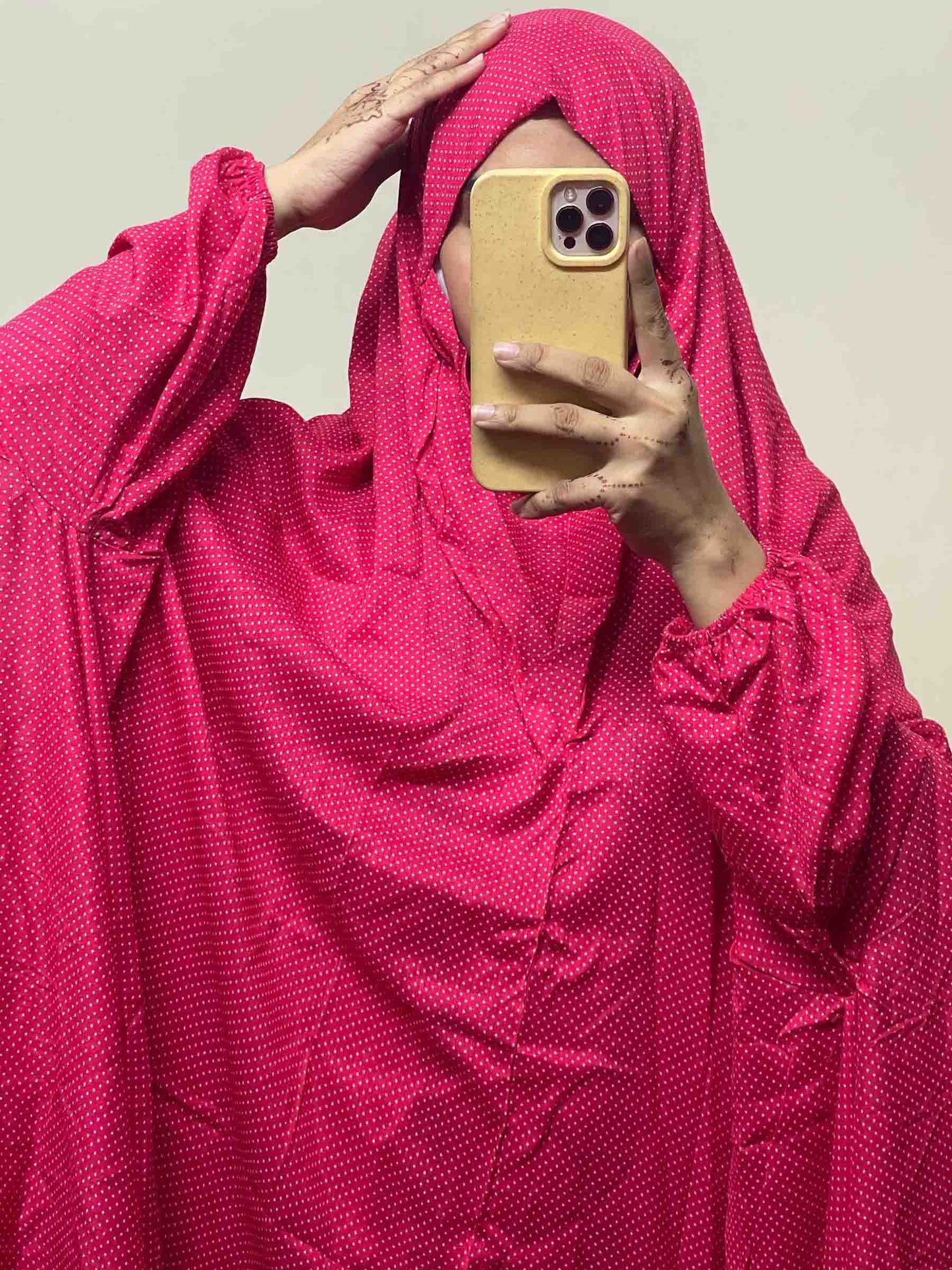 Full Coverage Namaz chadar with sleeves + Niqab (Linen) Attires For Muslimah