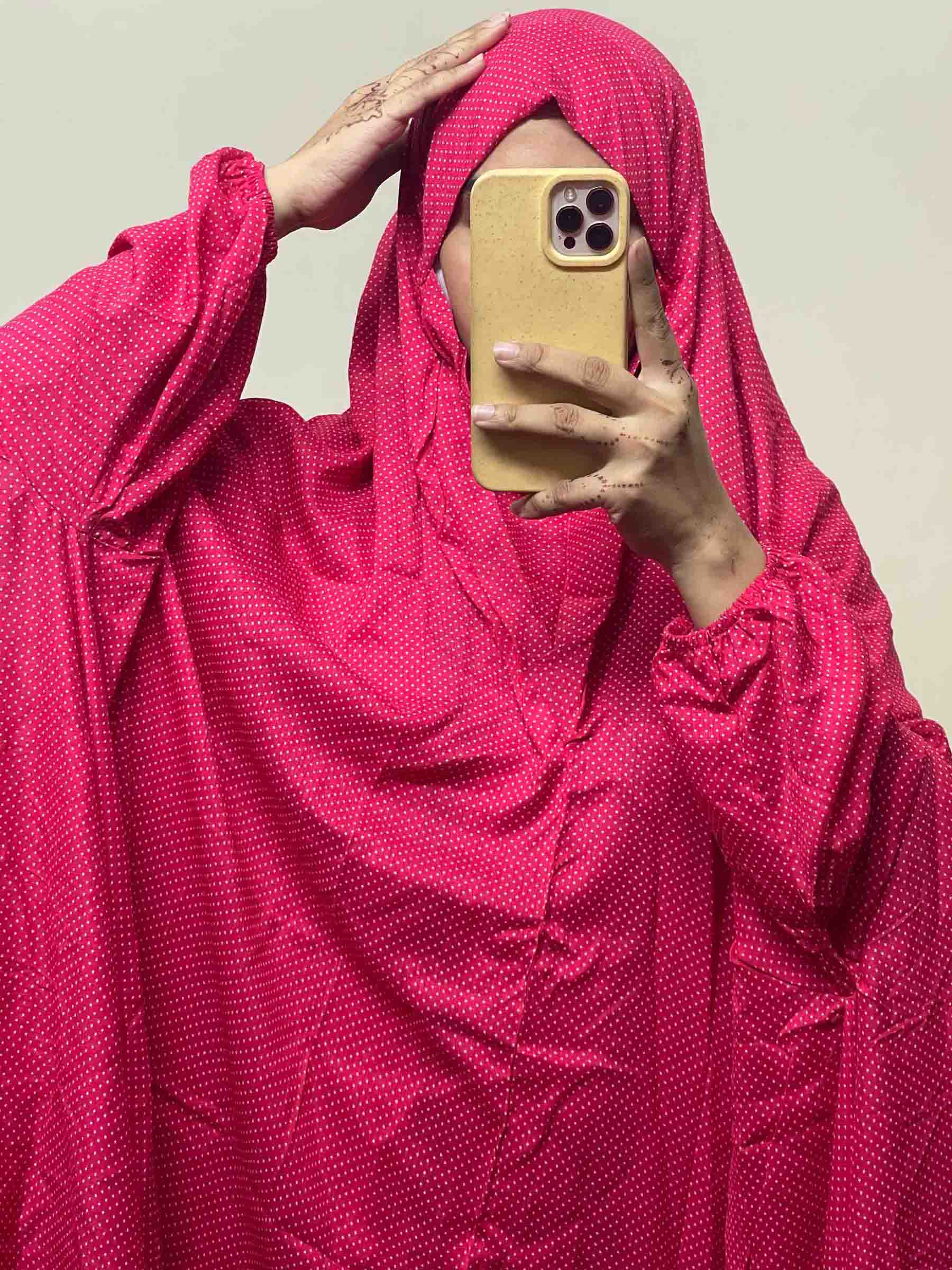 Full Coverage Namaz chadar with sleeves + Niqab (Linen) Attires For Muslimah