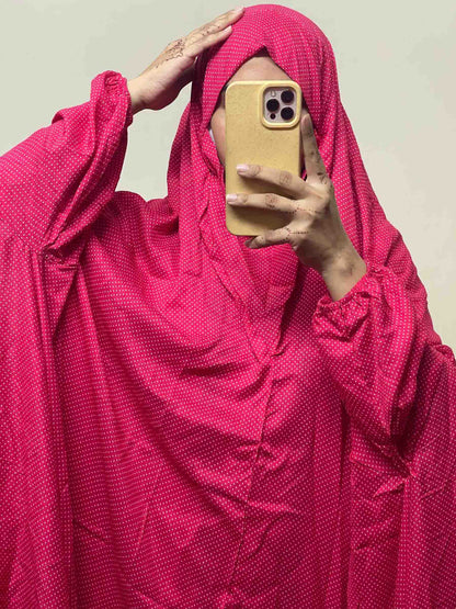 Full Coverage Namaz chadar with sleeves + Niqab (Linen) Attires For Muslimah