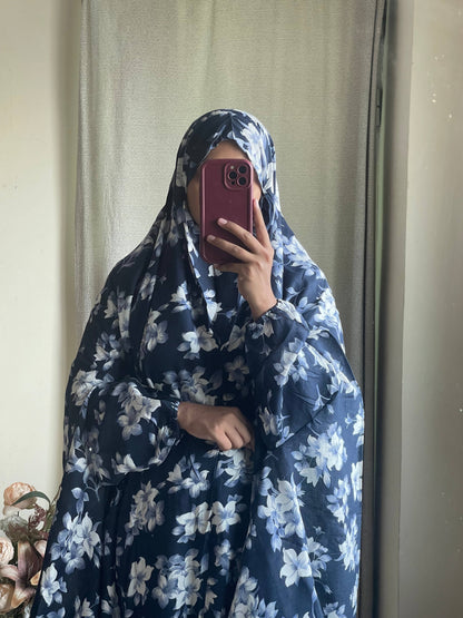 Full Coverage Namaz chadar with sleeves + Niqab (Linen) Attires For Muslimah