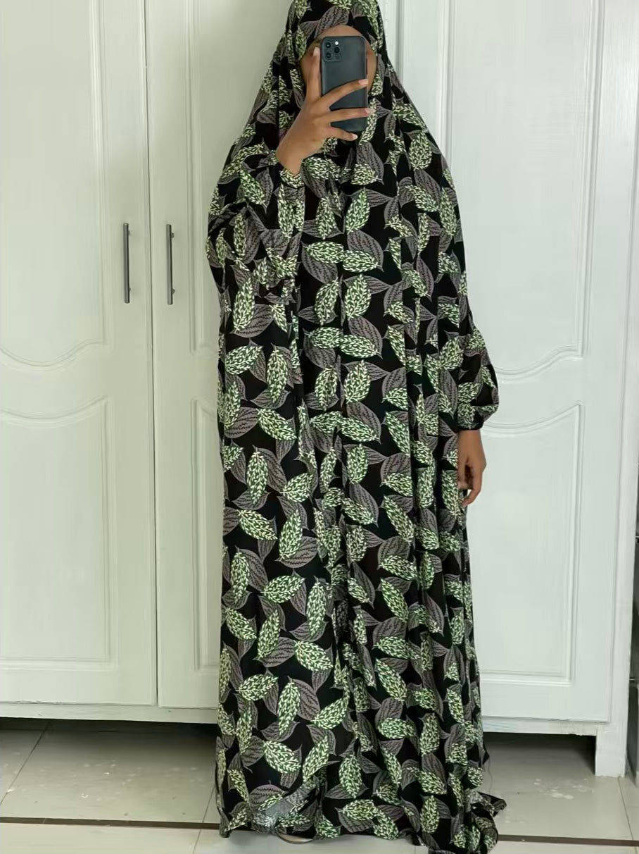 Full Coverage Namaz Chadar with Sleeves + Niqab (Linen) Attires For Muslimah
