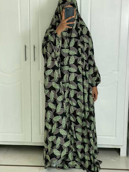 Full Coverage Namaz Chadar with Sleeves + Niqab (Linen) Attires For Muslimah