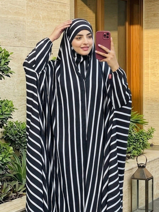 Full Coverage Namaz chadar with sleeves + Niqab (Linen) Attires For Muslimah
