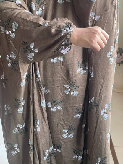 Full Coverage Namaz chadar with sleeves + Niqab (Linen) Attires For Muslimah