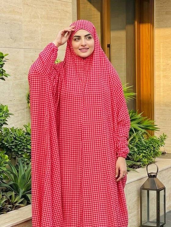 Full Coverage Namaz chadar with sleeves + Niqab (Linen) Attires For Muslimah
