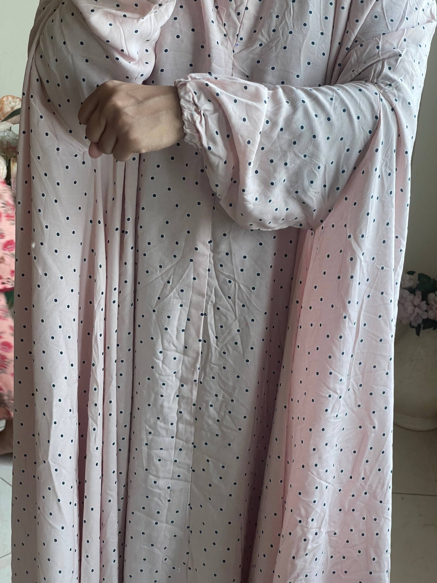 Full Coverage Namaz Chadar with Sleeves + Niqab (Linen) Attires For Muslimah