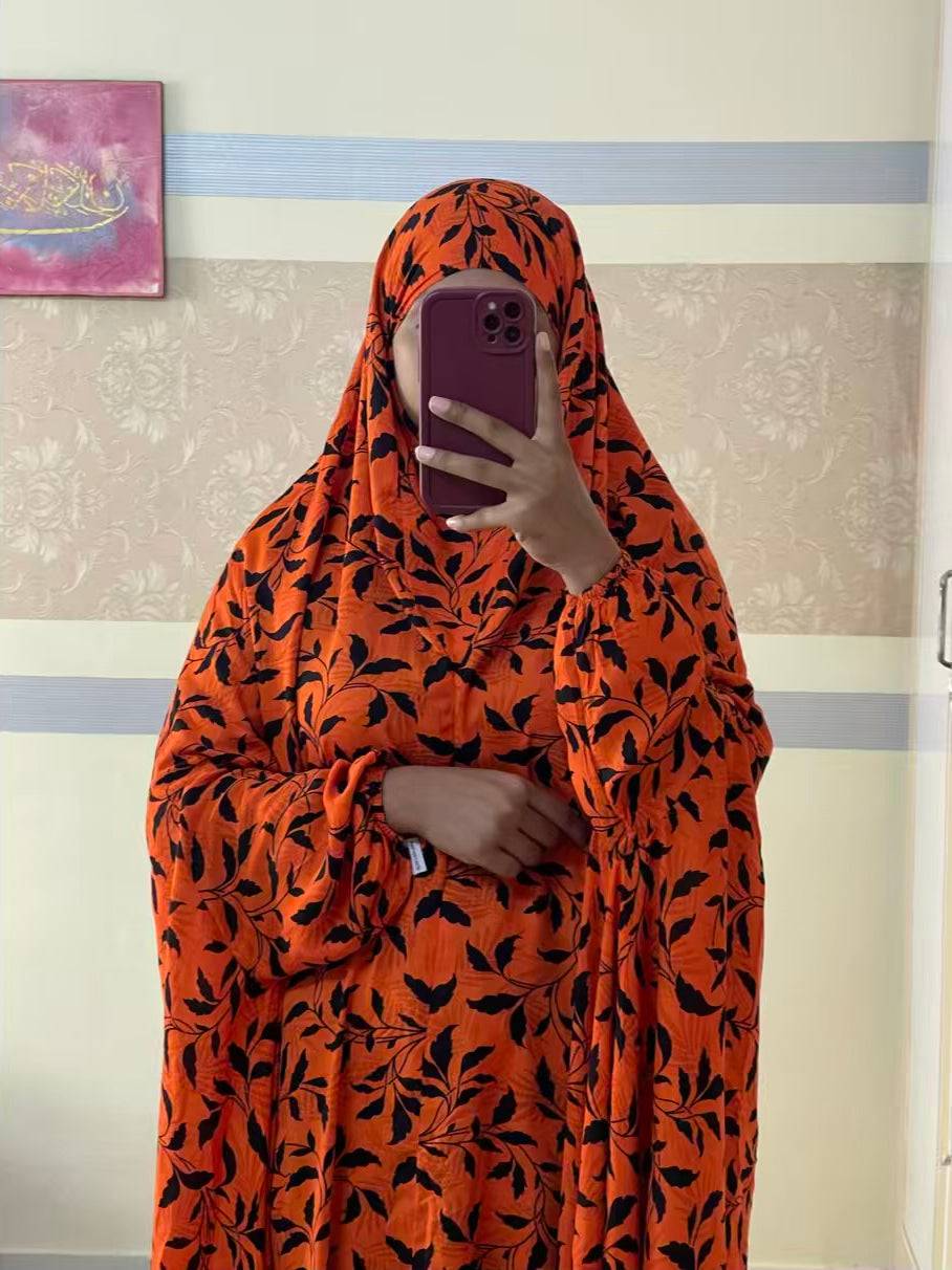 Full Coverage Namaz Chadar with Sleeves + Niqab (Linen) Attires For Muslimah