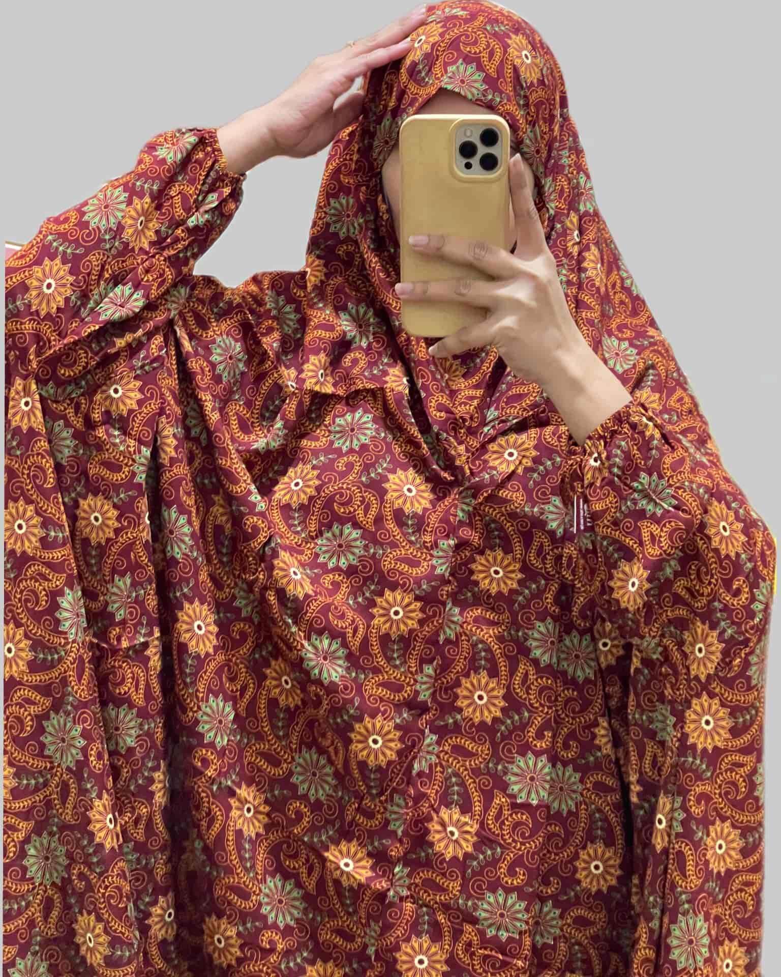 Full Coverage Namaz chadar with sleeves + Niqab (Linen) Attires For Muslimah