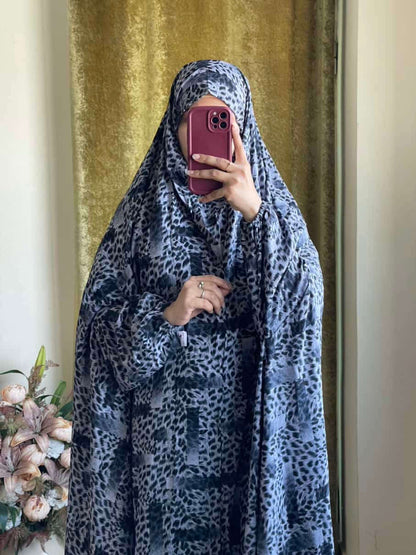 Full Coverage Namaz Chadar with Sleeves + Niqab (Linen) Attires For Muslimah