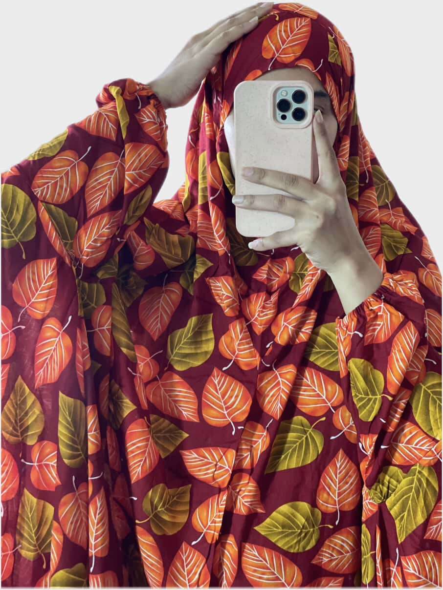 Full Coverage Namaz Chadar with Sleeves + Niqab (Linen) Attires For Muslimah