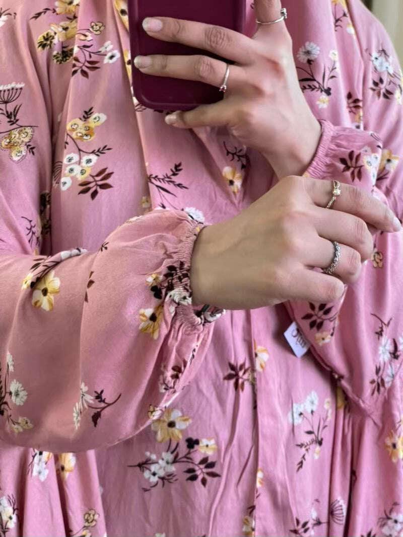 Full Coverage Namaz chadar with sleeves + Niqab (Linen) Attires For Muslimah