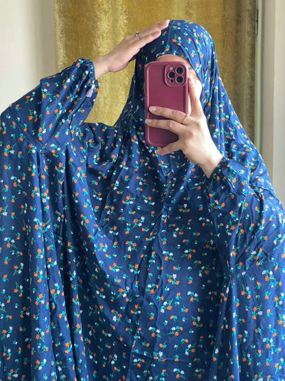 Full Coverage Namaz Chadar with Sleeves + Niqab (Linen) Attires For Muslimah