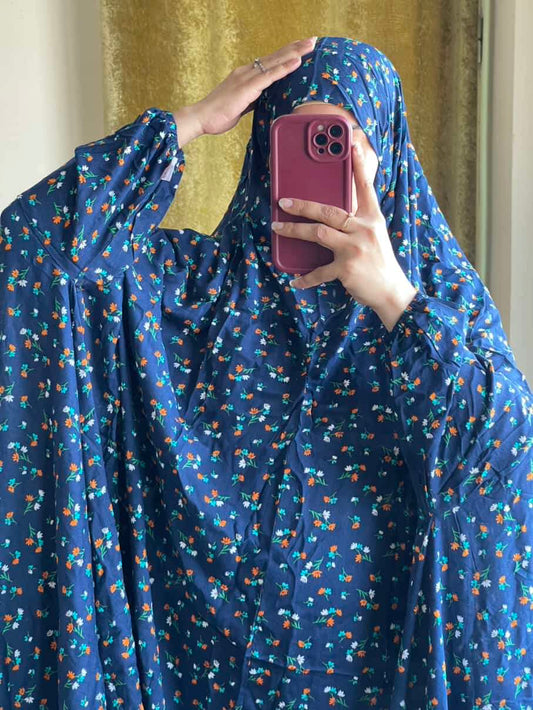 Full Coverage Namaz Chadar with Sleeves + Niqab (Linen) Attires For Muslimah