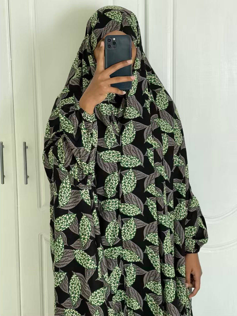 Full Coverage Namaz Chadar with Sleeves + Niqab (Linen) Attires For Muslimah