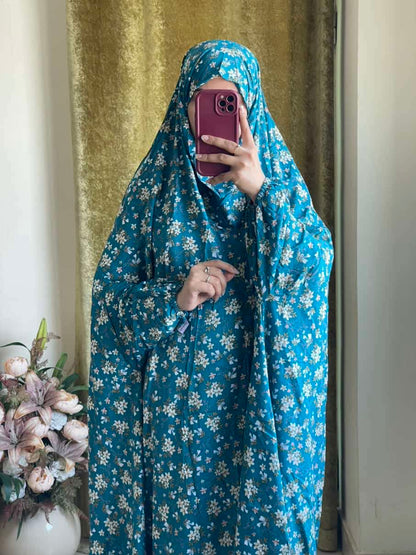 Full Coverage Namaz Chadar with Sleeves + Niqab (Linen) Attires For Muslimah