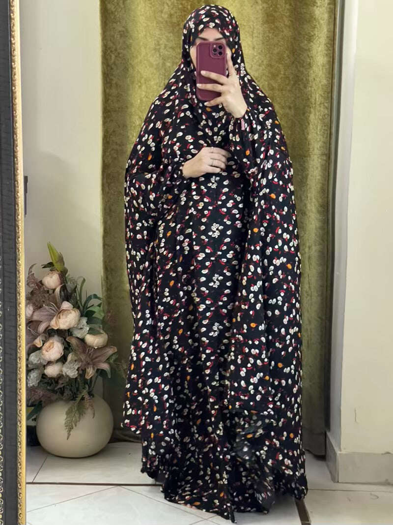 Full Coverage Namaz chadar with sleeves + Niqab (Linen) Attires For Muslimah