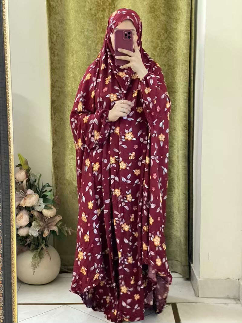 Full Coverage Namaz chadar with sleeves + Niqab (Linen) Attires For Muslimah
