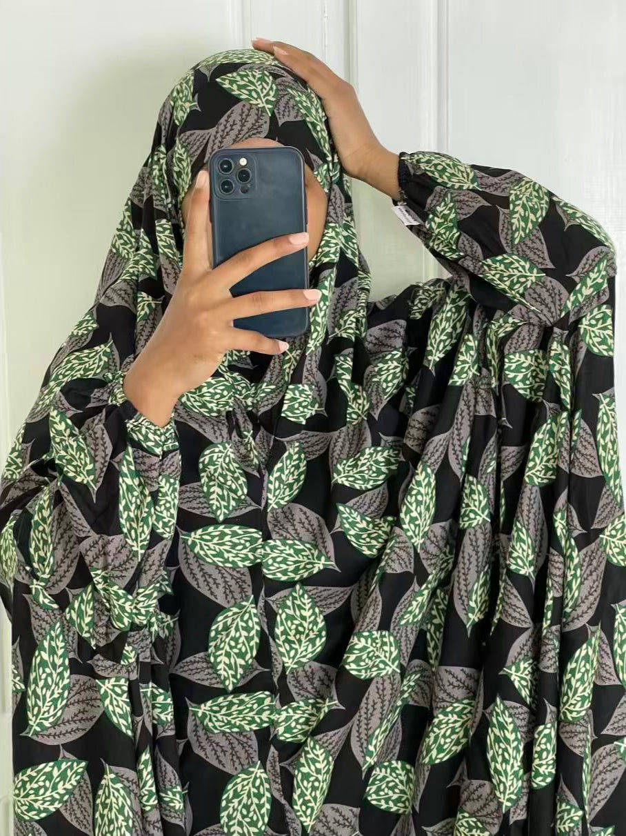 Full Coverage Namaz Chadar with Sleeves + Niqab (Linen) Attires For Muslimah