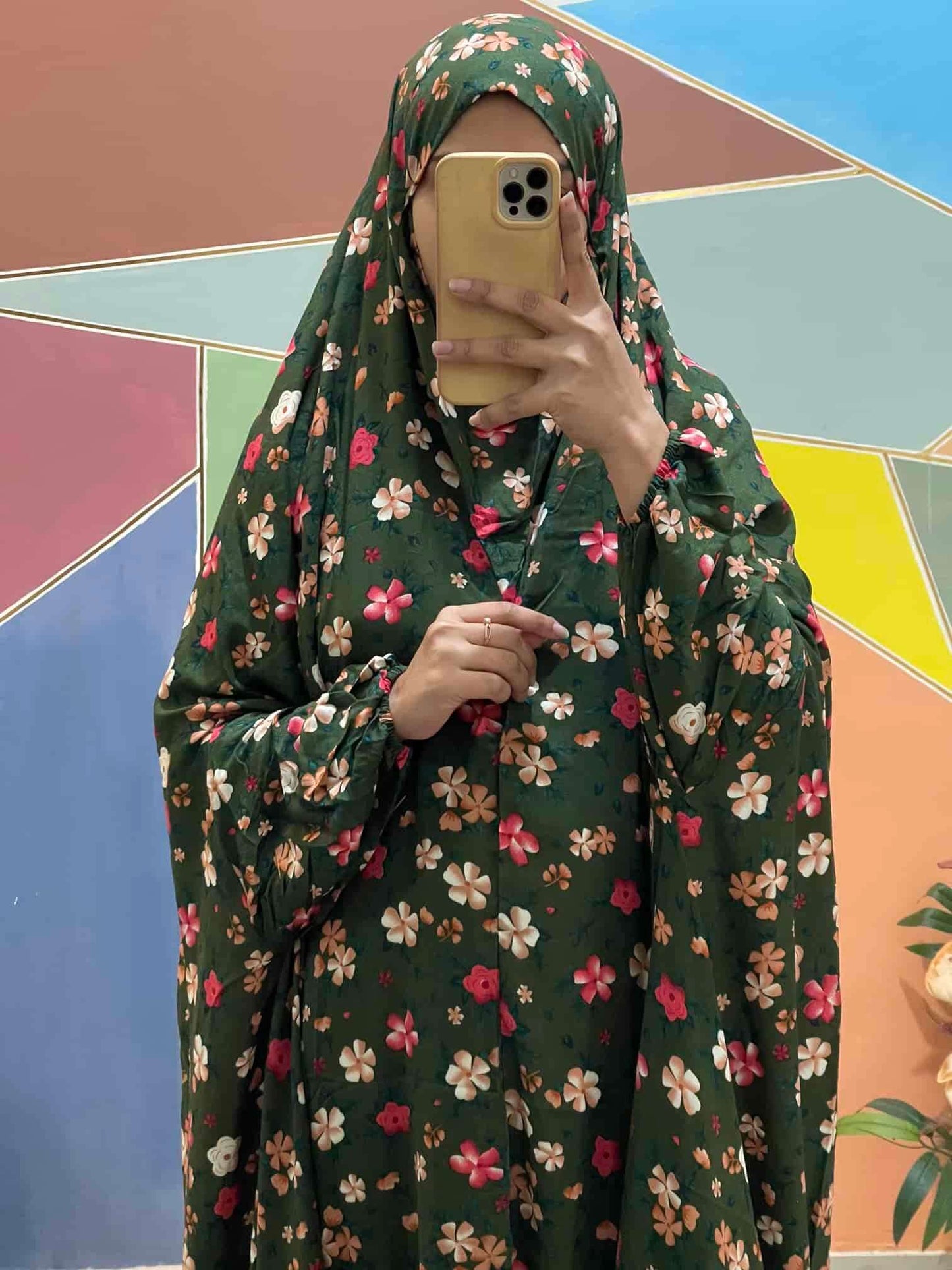 Full Coverage Namaz chadar with sleeves + Niqab (Linen) Attires For Muslimah