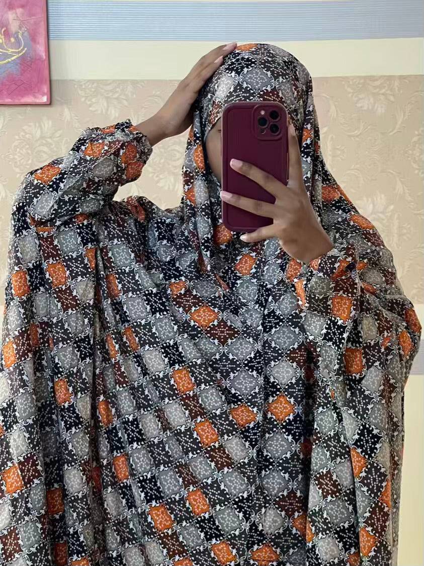 Full Coverage Namaz Chadar with Sleeves + Niqab (Linen) Attires For Muslimah
