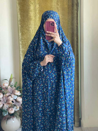 Full Coverage Namaz Chadar with Sleeves + Niqab (Linen) Attires For Muslimah