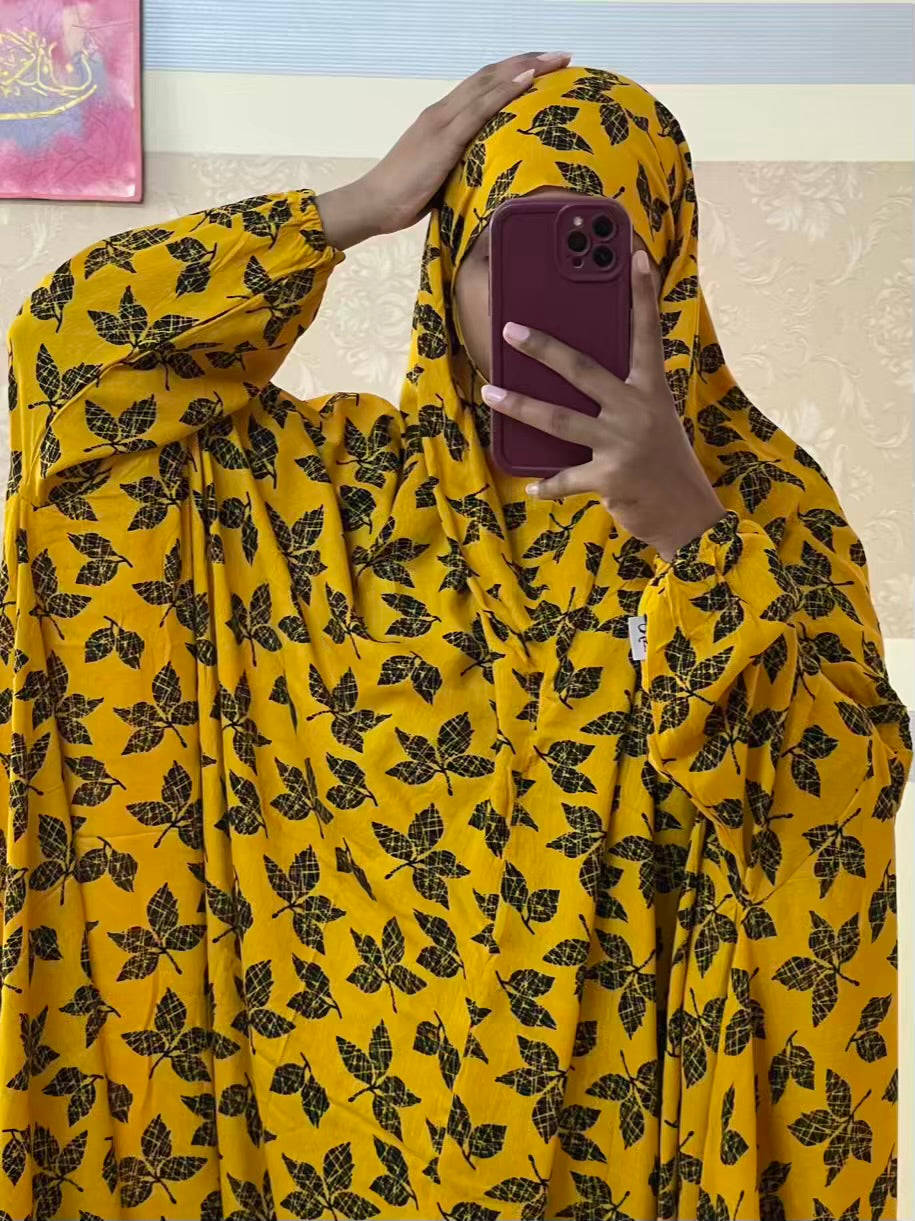 Full Coverage Namaz chadar with sleeves + Niqab (Linen) Attires For Muslimah