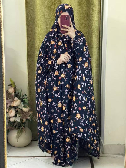 Full Coverage Namaz chadar with sleeves + Niqab (Linen) Attires For Muslimah