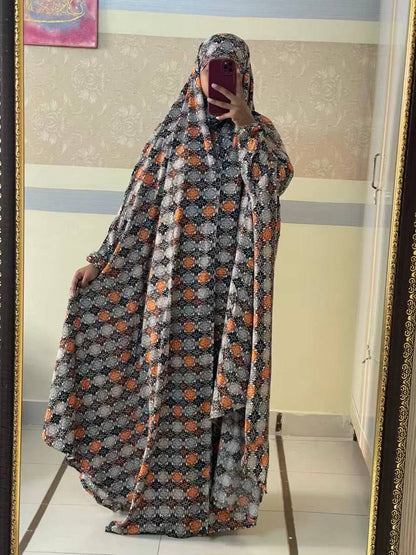 Full Coverage Namaz Chadar with Sleeves + Niqab (Linen) Attires For Muslimah