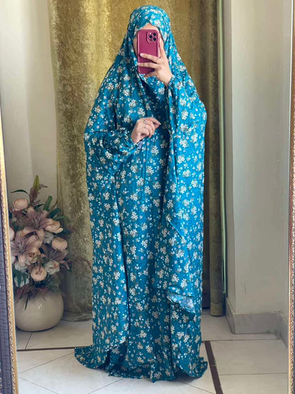 Full Coverage Namaz Chadar with Sleeves + Niqab (Linen) Attires For Muslimah