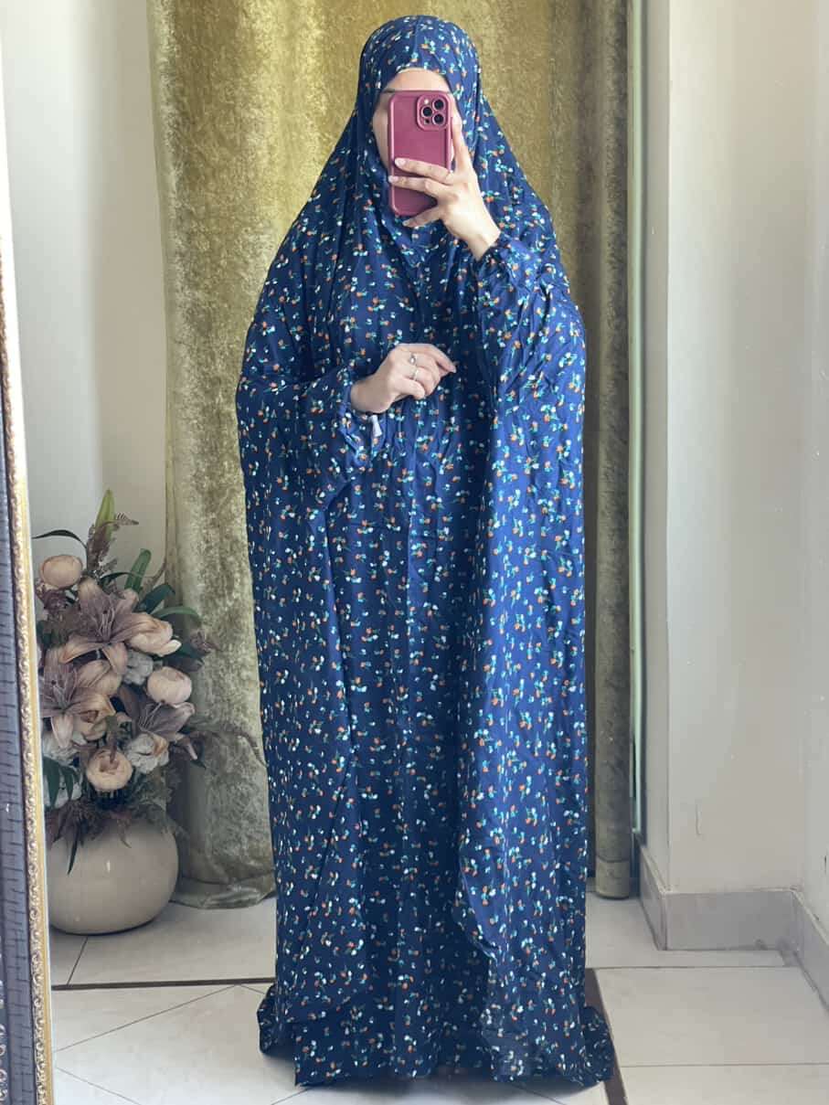 Full Coverage Namaz Chadar with Sleeves + Niqab (Linen) Attires For Muslimah