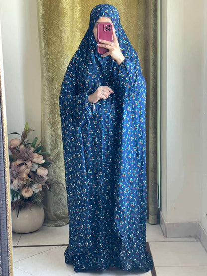 Full Coverage Namaz Chadar with Sleeves + Niqab (Linen) Attires For Muslimah
