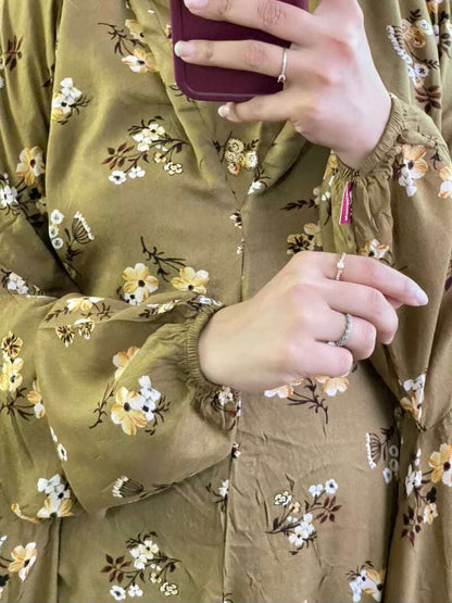 Full Coverage Namaz Chadar with Sleeves + Niqab (Linen) Attires For Muslimah