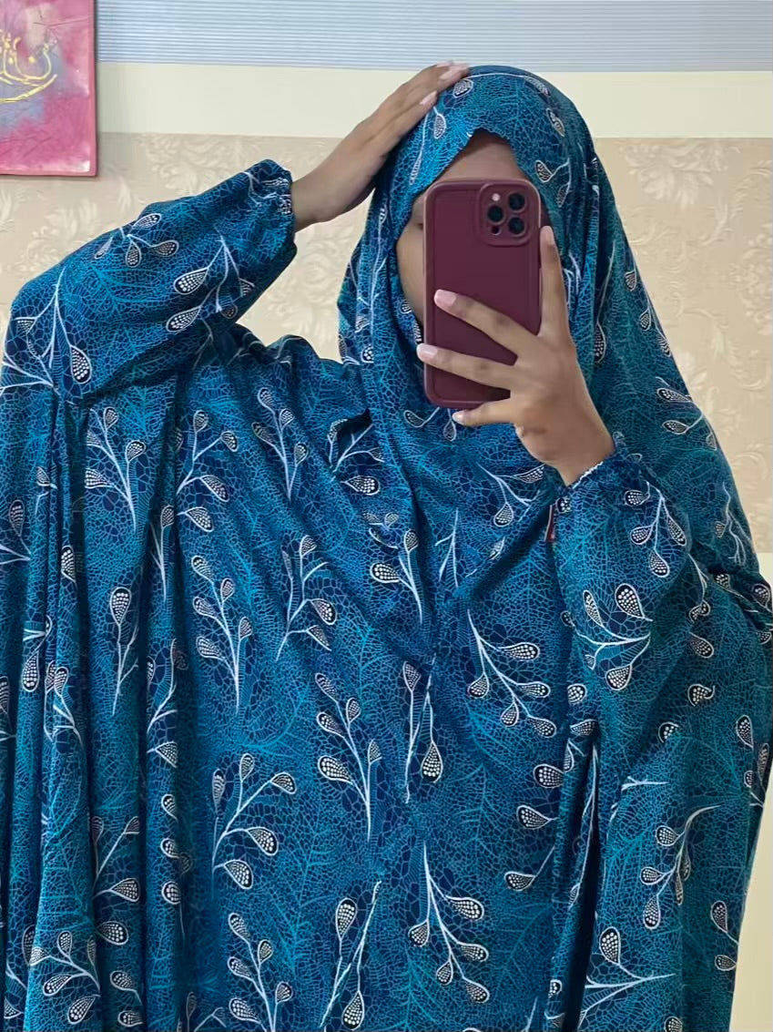 Full Coverage Namaz Chadar with Sleeves + Niqab (Linen) Attires For Muslimah