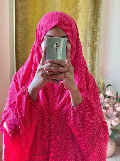 Full Coverage Namaz chadar with sleeves + Niqab (Linen) Attires For Muslimah