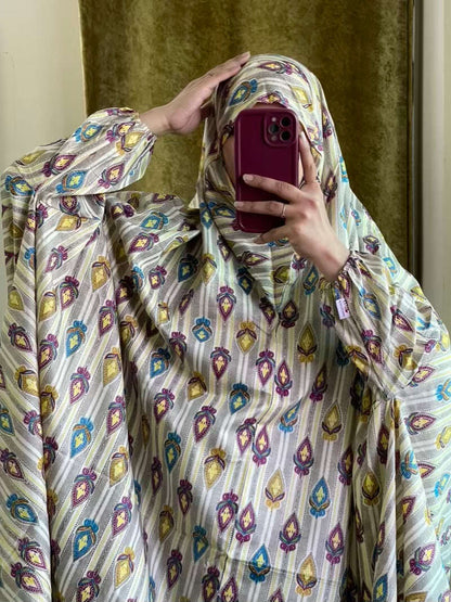 Full Coverage Namaz Chadar with Sleeves + Niqab (Mix Lawn) Attires For Muslimah