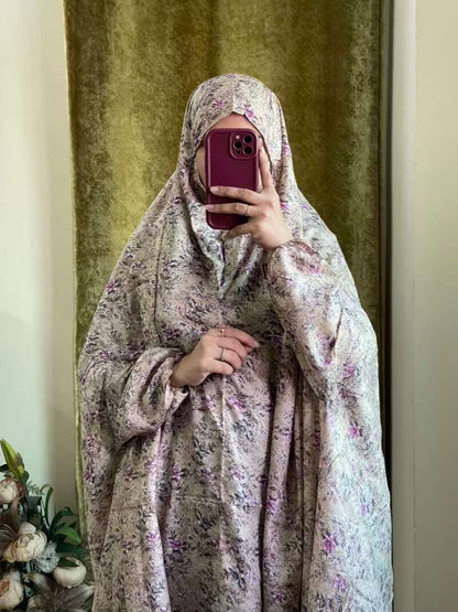 Full Coverage Namaz Chadar with Sleeves + Niqab (Mix Lawn) Attires For Muslimah