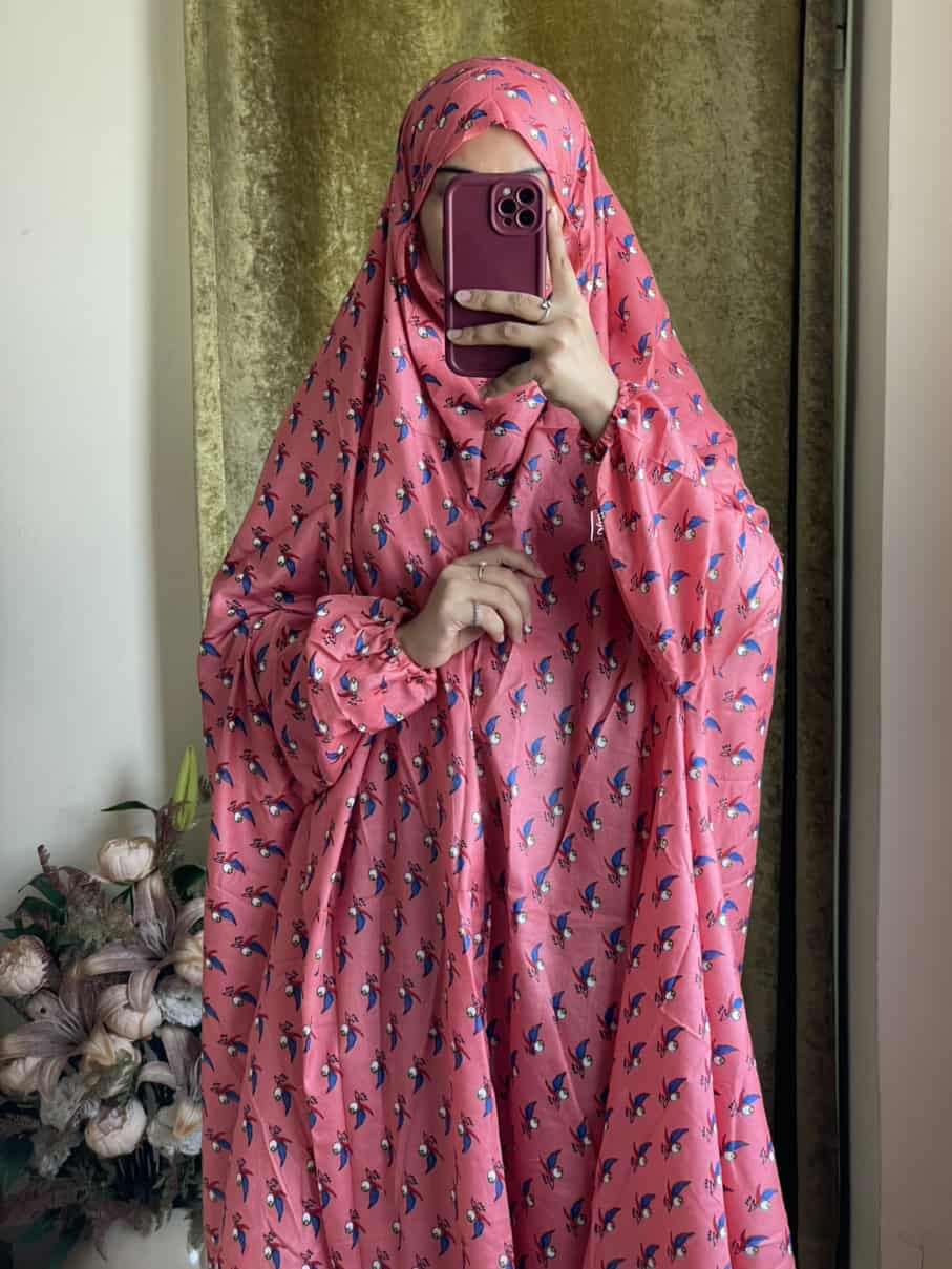 Full Coverage Namaz Chadar with Sleeves + Niqab (Mix Lawn) Attires For Muslimah