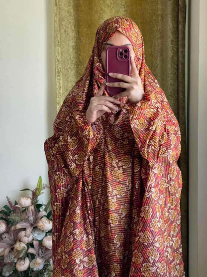 Full Coverage Namaz Chadar with Sleeves + Niqab (Mix Lawn) Attires For Muslimah