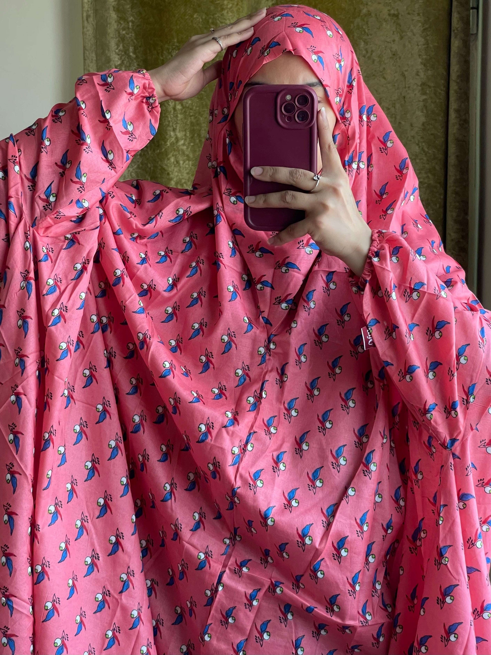 Full Coverage Namaz Chadar with Sleeves + Niqab (Mix Lawn) Attires For Muslimah