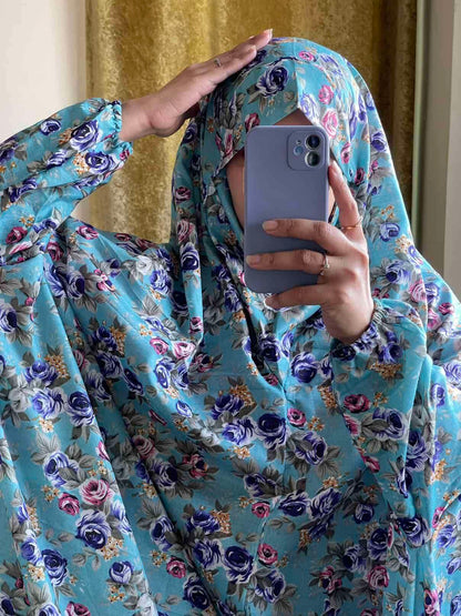Full Coverage Namaz Chadar with Sleeves + Niqab (Mix Lawn) Attires For Muslimah